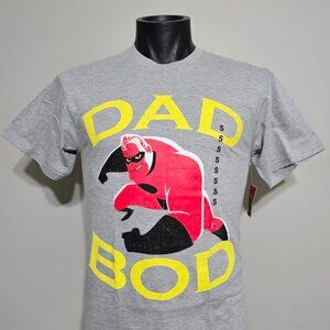 NEW Mad Engine Mr. Incredible Dad Bod Graphic t Shirt Mens S Gray Heather Tee